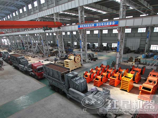 顎式移動(dòng)破碎站廠家車(chē)間示意圖