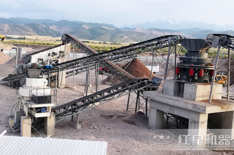 山東淄博粉砂機處理石頭現場