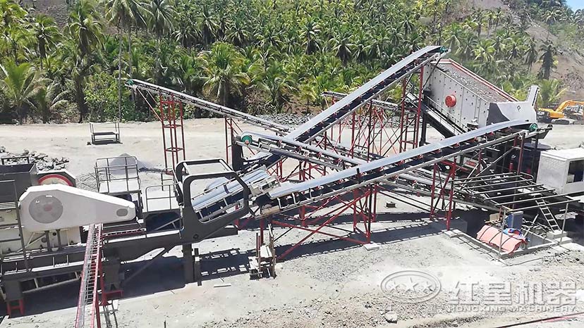時(shí)產(chǎn)300移動碎石生產(chǎn)線生產(chǎn)現(xiàn)場