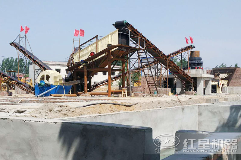 花崗巖制砂洗沙設(shè)備安裝現(xiàn)場(chǎng)